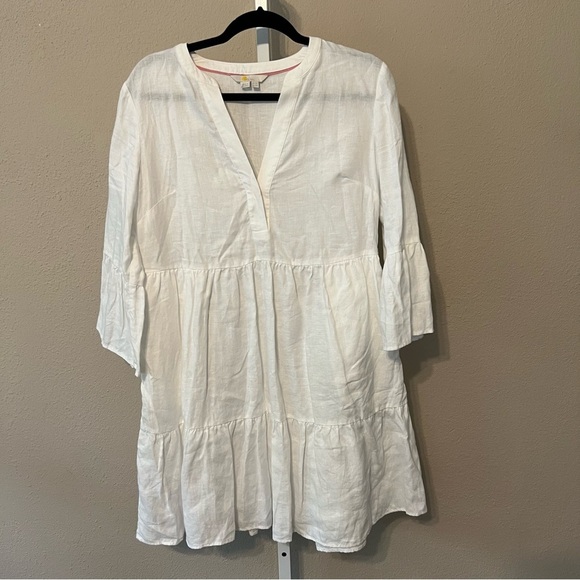 Boden Elegant White Long Sleeve Dress - Picture 2 of 5